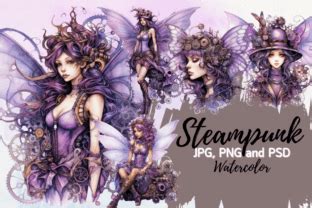 Steampunk Women Watercolor Clipart Graphic By Slinlashop Creative Fabrica