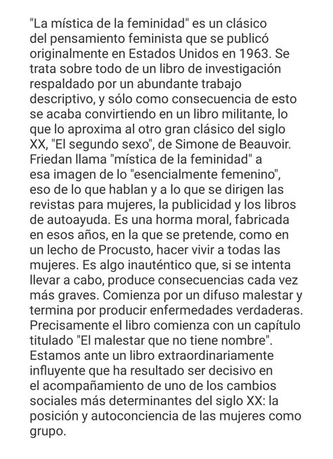 odette on Twitter 8 La mística de la feminidad Betty Friedan