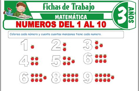 Números Del 1 Al 10 Para Niños De Tres Años Fichas De Trabajo