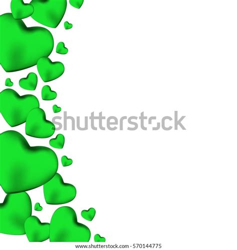 Green Hearts Pattern White Background Happy Stock Vector (Royalty Free) 570144775 | Shutterstock