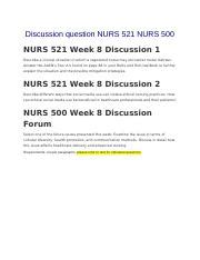 Discussion Question NURS 521 NURS 500 Docx Discussion Question NURS