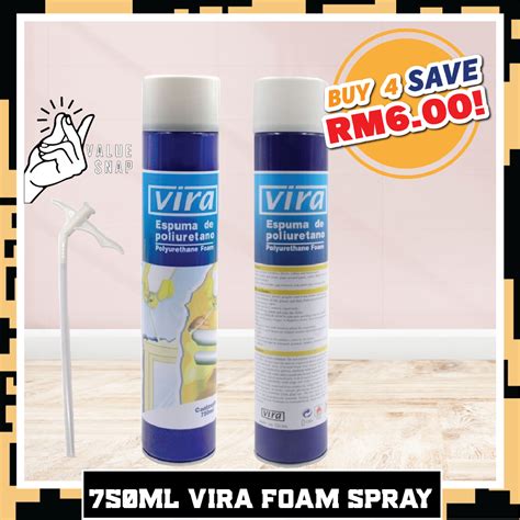 Vira Polyurethane Foam Pu Foam Spray 750ml Penampal Lubang Shopee