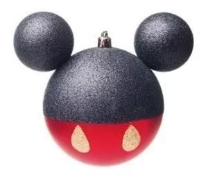 Bola Enfeite Natal Orelha Mickey Gota 8cm Disney 4 Unidades