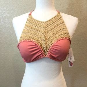 The Bikini Lab Swim Nwt The Bikini Lab Crochet High Neck Bikini Top