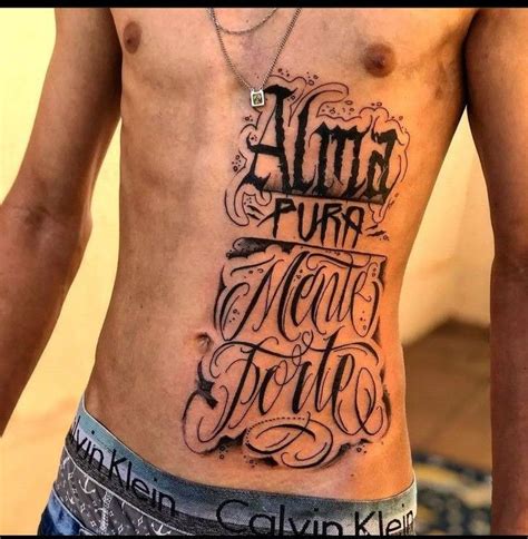 Tatuagem Escrita Na Costela Masculina Tatuagem Escrita Na Costela