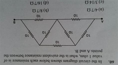 In The Circuit Diagram Shown Below Each Resistance Is Of Value Ohm What