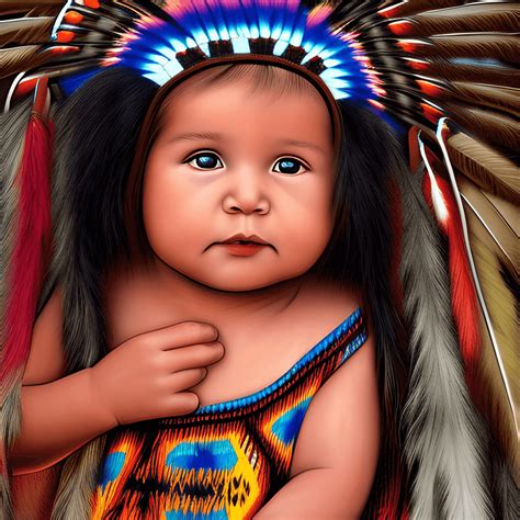 Extremely Cute Fully Clothed Native American Baby · Creative Fabrica