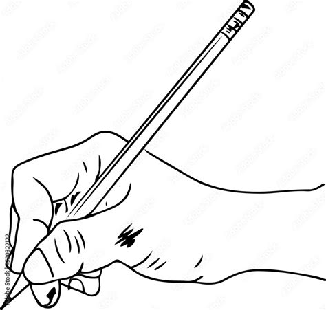 How to hold pencil for drawing, Sketch drawing of hand holding pencil, silhouette of hand ...