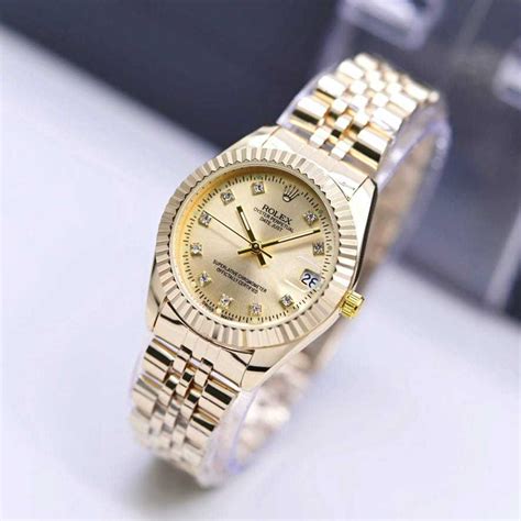 Jual Best Seller Jam Tangan Fashion Wanita Rolex Rantai Tgl Aktif