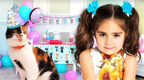 Nastya And Mia Arrange A Birthday For Their Kitty Youtube