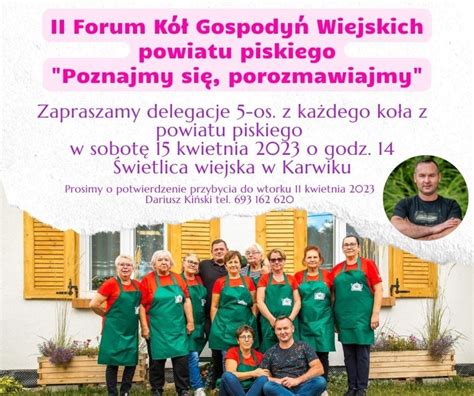 Zapraszamy Koła Gospodyń Wiejskich z Powiat Piski na II Forum Kół