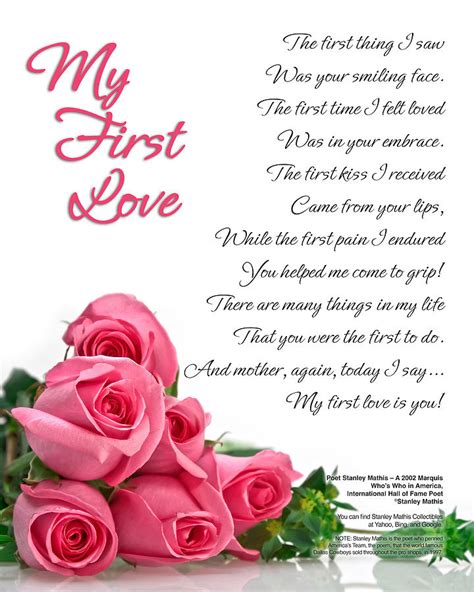 My First Love Poetry Art Print Digital Art By Stanley Mathis