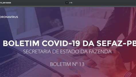 Sefaz Publica Edi O Do Boletim Covid Dados De Setembro