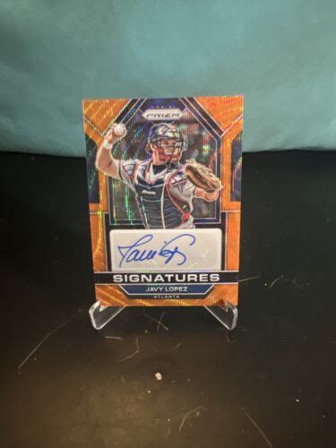 Panini Prizm Signatures Javy Lopez Orange Wave Prizm Auto No