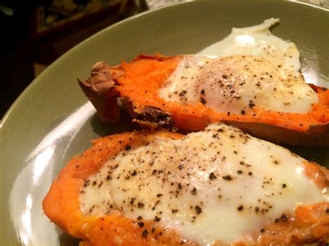 Semi Sweet Tooth Baked Egg Stuffed Sweet Potatoes