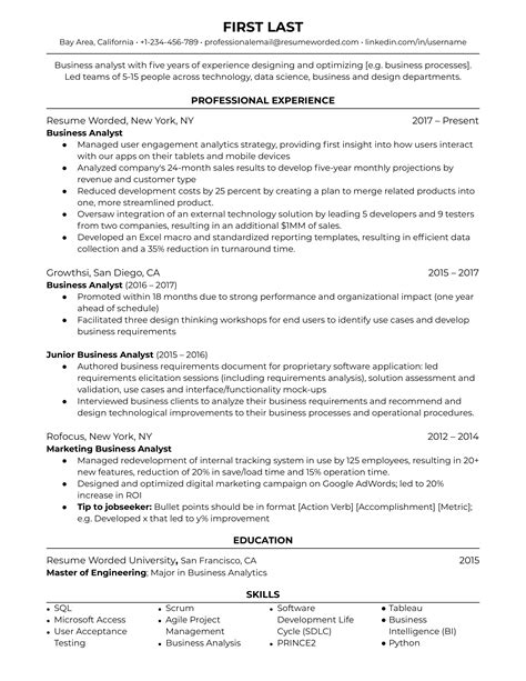 15 Business Analyst CV Examples For 2024 Resume Worded