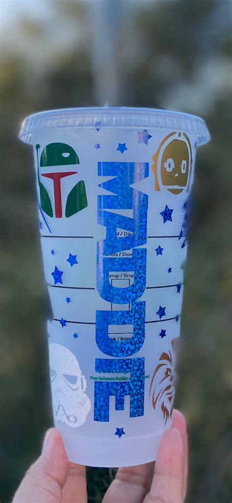 Starwars Inspired Starbucks Reusable Cold Cup Darth Vader C3PO