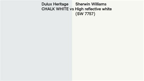 Dulux Heritage Chalk White Vs Sherwin Williams High Reflective White Sw 7757 Side By Side