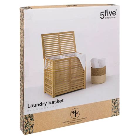 Panier Linge Double Bambou Sicela Cm Naturel