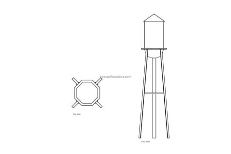 Water Tower - Free CAD Drawings