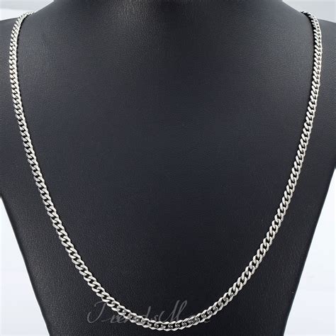 Mens Stainless Steel Mm Silver Tone Cuban Curb Chain