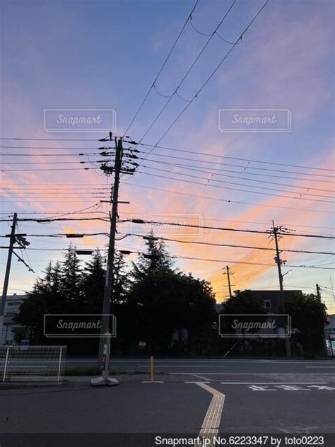 電線のある風景の写真・画像素材 6223347 Snapmart（スナップマート）