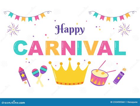 Happy Carnival Celebration Background Vector Illustration People