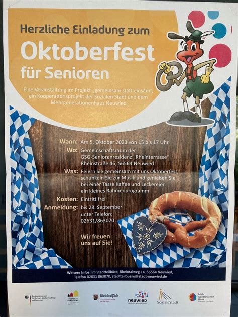 Herzliche Einladung Zum Oktoberfest F R Senioren Am Um Uhr