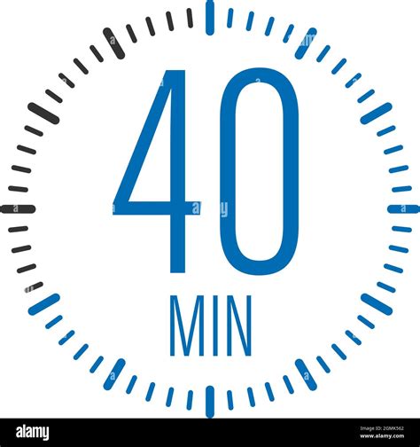 The 40 Minutes Stopwatch Vector Icon Stopwatch Icon In Flat Style