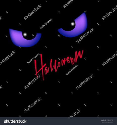 Scary Eyes On Black Background Card Stock Vector (Royalty Free ...