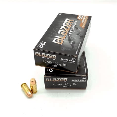 Cci Blazer 40 S And W 180 Grain Full Metal Jacket Ammunition 100 Rounds