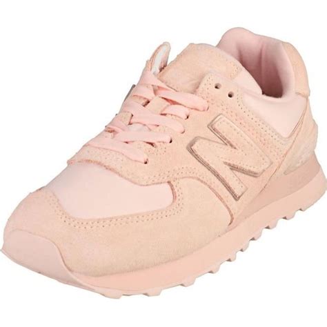 Baskets New Balance 574 Wl574sla Femme Rose Textile Lacets Semelle Caoutchouc Rose