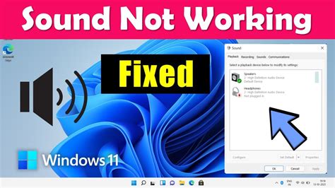 Windows 11 Sound Or Audio Not Working Fix YouTube