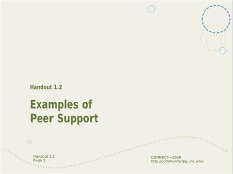 Examples Of Peer Support