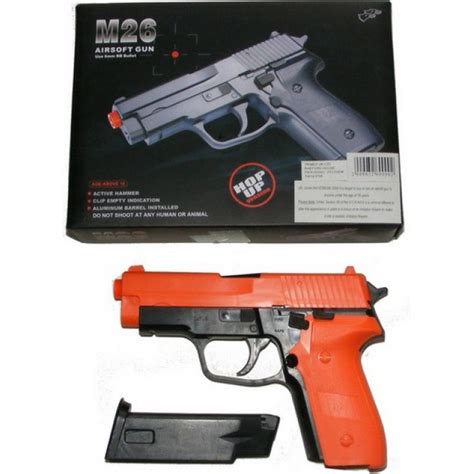 Double Eagle M26 Spring Powered Orange Plastic Bb Gun Pistol