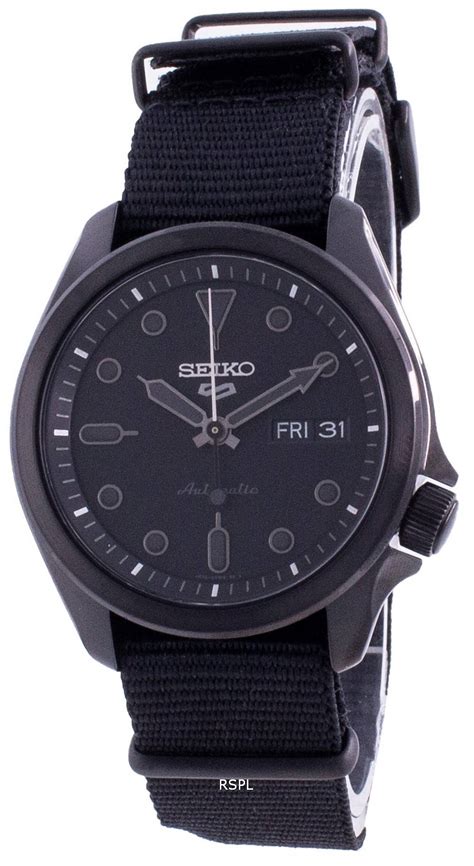 Montre Homme Seiko Sports Cadran Noir Bracelet En Nylon Automatique