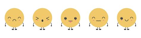 Cartoon emoji faces with different mood vector illustration collection ...