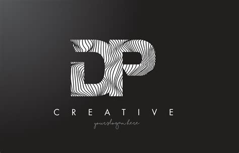 DP D P Letter Logo with Zebra Lines Texture Design Vector. 5037265 ...