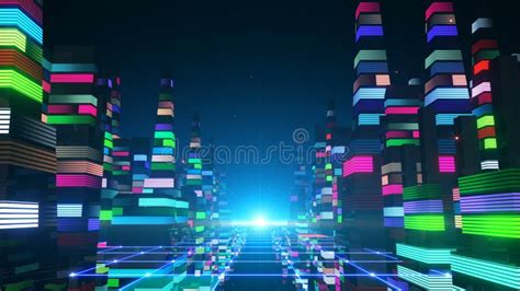 Retro Futuristic Neon City Stock Footage Video Of Road 160079282