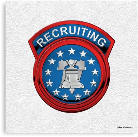 "Army Recruiting Command - USAREC Insignia over White Leather" Canvas ...