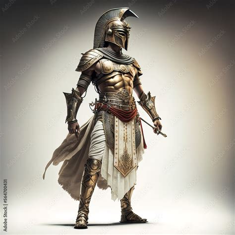 Strong Spartan warrior with his armor. Generative AI Stock Illustration ...