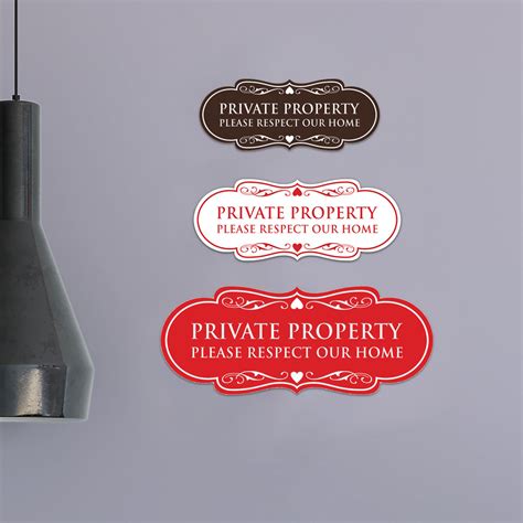 Designer Private Property Please Respect Our Home Sign Navy Bluegold