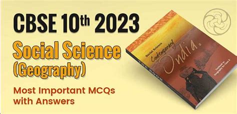 Cbse Class Th Social Science Geography Most Important Mcqs