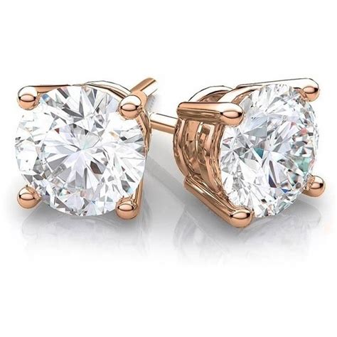 A M Cubic Zirconia Kt Rose Gold Stud Earrings Walmart