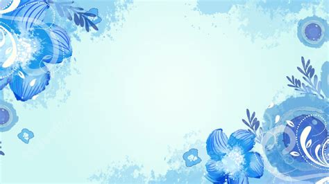 Water Nature Elegant Blue Watercolor Flowers Powerpoint Background For Free Download Slidesdocs