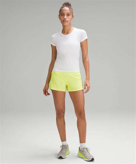 Lululemon Speed Up High Rise Lined Short 4 Electric Lemon Lulu