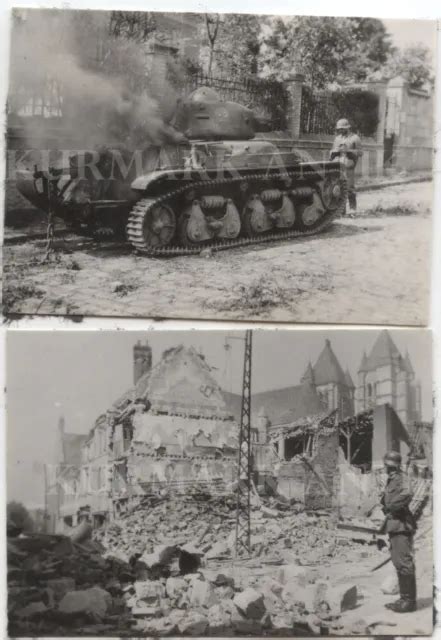 T888 Foto Wehrmacht Frankreich Beute Panzer H35 Renault Im Gefecht