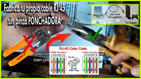 COMO HACER UN CABLE LARGO DE RED RJ45 CON UN ALICATE MAKE AN ETHERNET