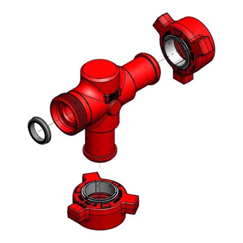 Tee 5x7 2” 1502 Integral M X F X M 15000 Psi Std Service Big Iron Flow Control Products