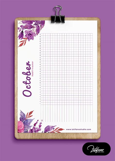 Free Printable Habit Tracker October Printable Digital Studio